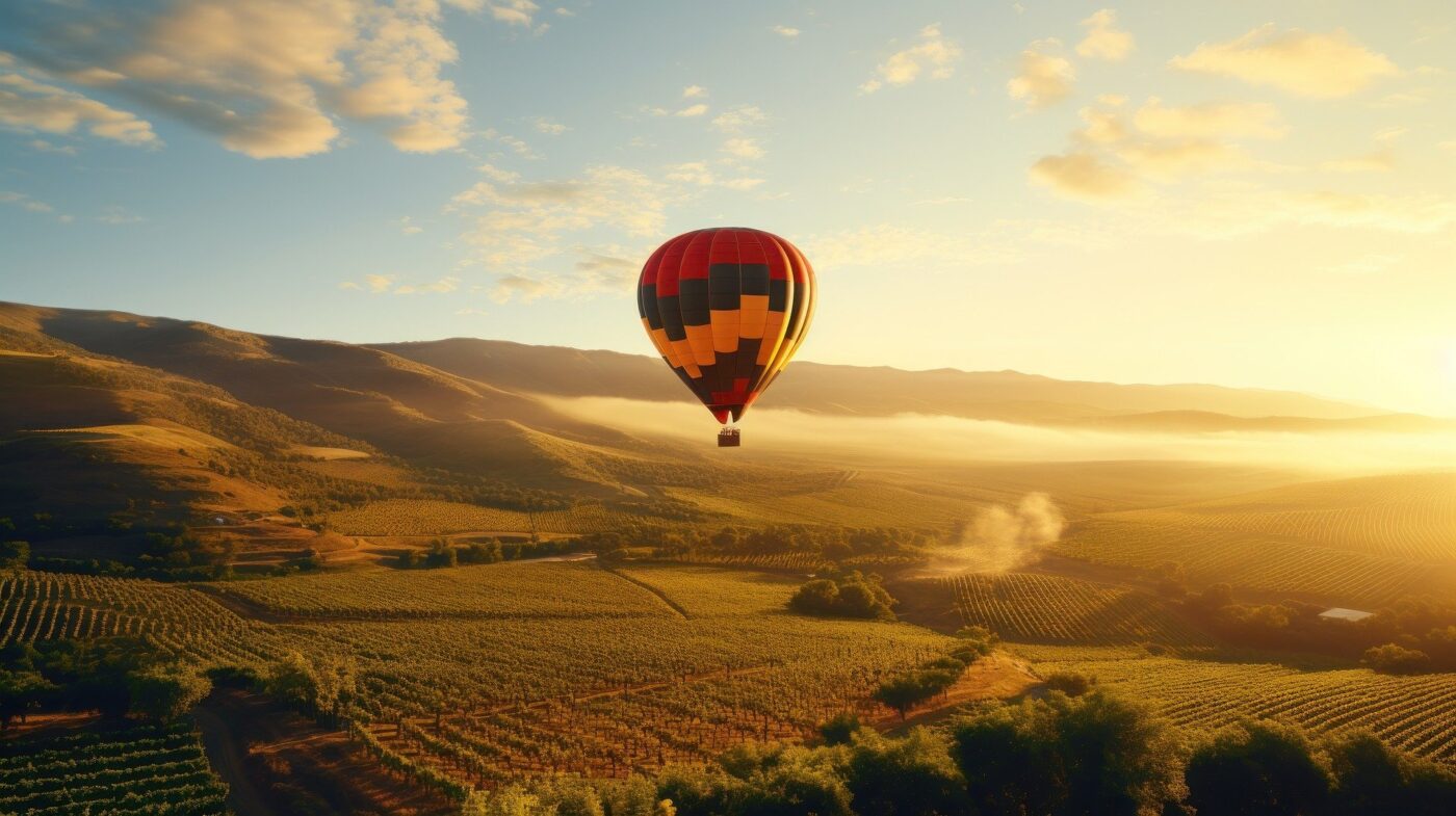 hot air balloon ride while traveling